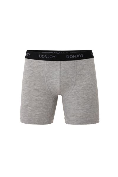 don joy Men's 10-Piece Combed Cotton Long Leg Gray Boxers with Elastic Waist