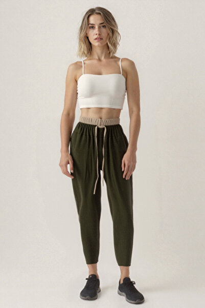 Vitrin Waist Part Double Color Trousers