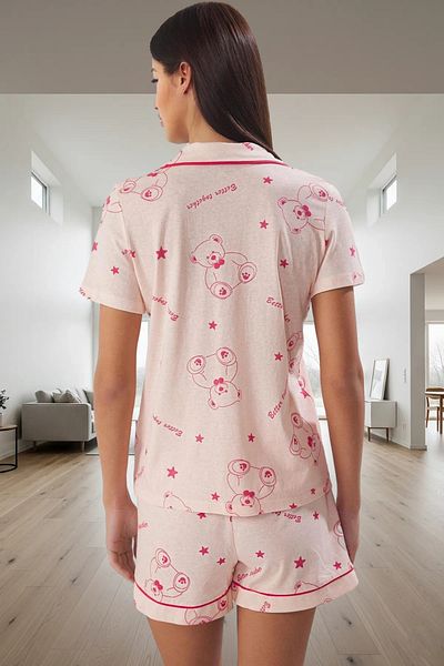 PayBuy Women's Teddy Bear Cotton Short Sleeve Pajama Set Durable Material Distinguished High Quality