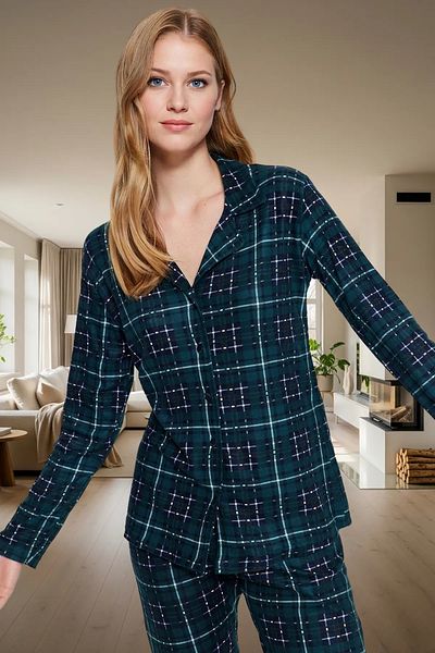 PayBuy Women's Winter Plaid Pajamas Set Regular Fit Long Sleeve Polyester Perfect Fit Distinguished Material