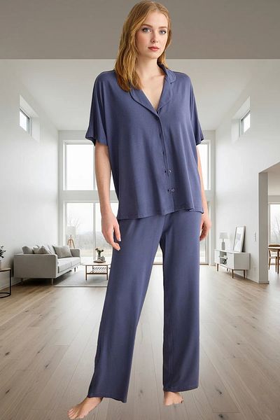 PayBuy Women's Comfortable Fit Viscose Single Jersey Knitted Pajama Set Distinguished Material Trend Design