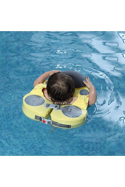 Schulzz Mambobaby Swimming Ring with Canopy Safety Lock for Children Swimsafe Yellow Arm Ring Ring 8-36 Months