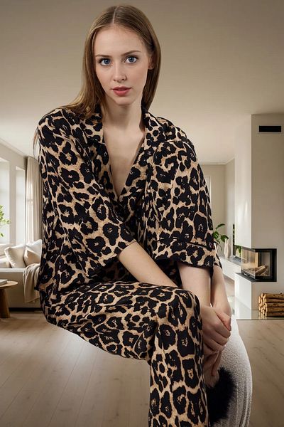 PayBuy Women's Viscose Pajamas Set Shally Woven Winter Professional Look for Daily Use