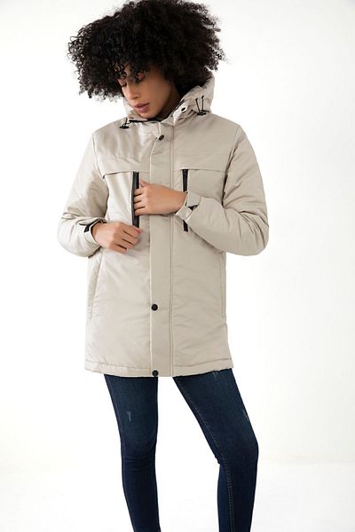 Firststops Women's Stone Fleece Water and Windproof Hooded Winter Coat Coat Parka