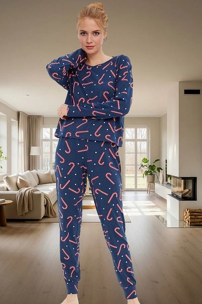 PayBuy Women's Winter New Year's Printed Cotton Pajama Set Comfortable Use for Daily