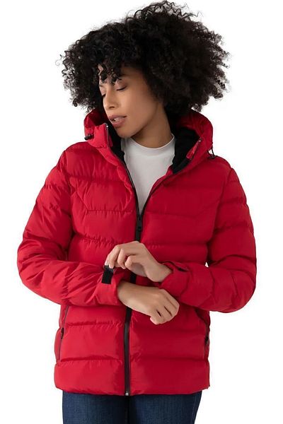 Firststops Women's Red Hooded Fleece Inside Waterproof Windproof Puffer Jacket & Coat & Parka