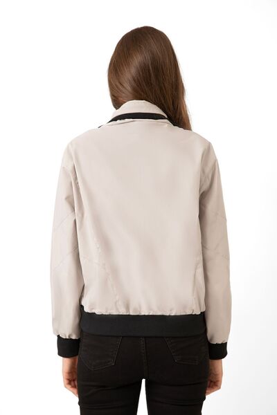 Montland Pelenă de ploaie sezonieră pentru femei, cu guler de piatră, impermeabilă și rezistentă la vânt.