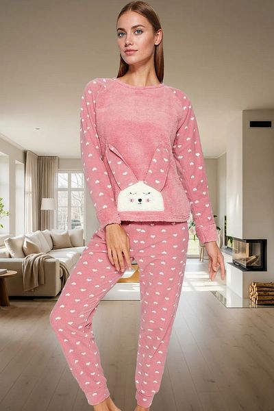 PayBuy Women's Winter Heart Fleece Pajama Set Comfortable Sleep Set 3-Piece Professional Appearance Special Design