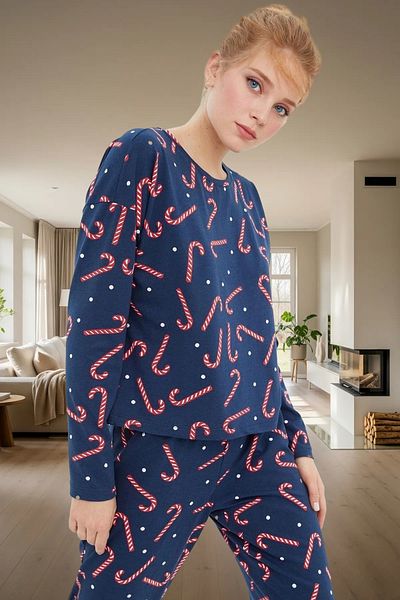 PayBuy Women's Winter New Year's Printed Cotton Pajama Set Comfortable Use for Daily