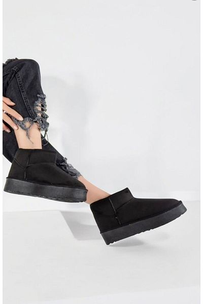 redtan Mini Tan Suede Thick Sole Women's Boots with Fur Inside