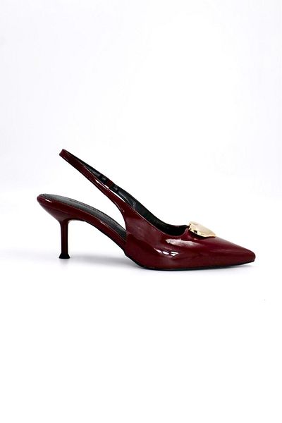 Sister in Love Love Heart Detailed Patent Leather Heeled Shoes