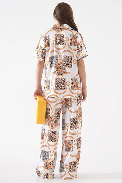 signora rosso Satin Patterned Suit