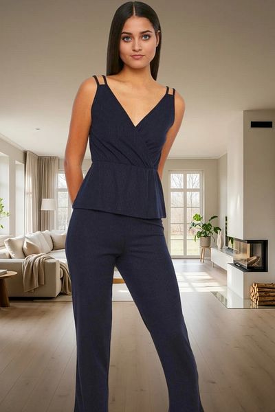 PayBuy Women's Thin Strap Knitted Pajamas Set Comfortable Home Wear Set Stylish Appearance for Daily Wear