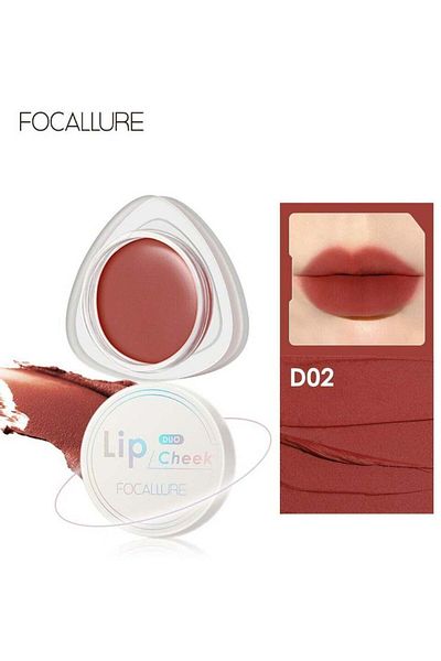 Focallure Velvet Hazy Matte Creamy Lip & Cheek Duo Lip Cream -D02