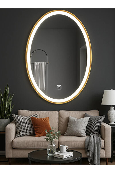 Taimi Elegantly Designed Mirror 90x70cm-with Golden Metal Frame And Front Lig...