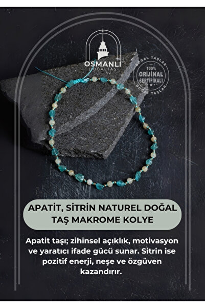 OSMANLI DOĞAL TAŞ قلادة من الأباتيت والسيراميك والحجر الطبيعي الطبيعي معتمدة