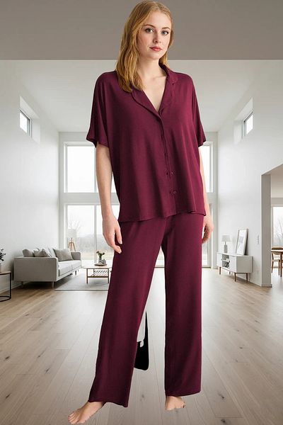 PayBuy Women's Comfortable Fit Viscose Single Jersey Knitted Pajama Set Distinguished Material Trend Design