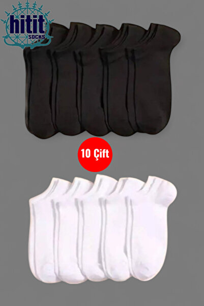 Hitit Socks Ανδρικά μποτάκια Hitit Sock 10 ζευγάρια από βαμβακερά μποτάκια υψηλής ποιότητας σε μαύρο λευκό χρώμα