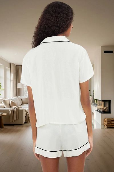 PayBuy Women's Short Sleeve Viscose Pajamas Set with Shorts Regular Fit Home Wear Professional Look