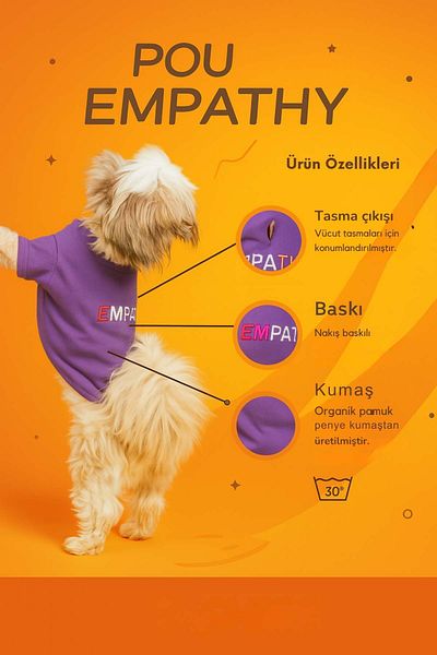 salya store 100% Organic Cotton Fabric Dog Clothing, Empathy