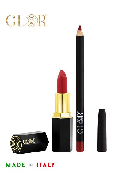 GLOR Endless Charm Ultimate Precision Lip Liner - Cremisi and Endless Charm Lipstick Raspberry