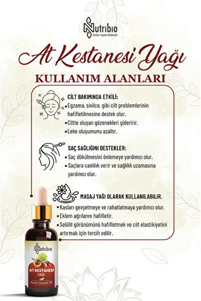 nutribio At Kestanesi Yağı %100 Saf 50 ml