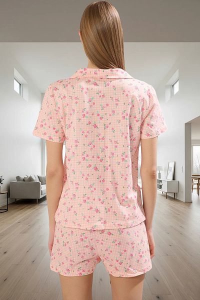 PayBuy Women's Cotton Short Sleeve Pajama Set with Shorts Comfortable Summer Perfect Fit Premium Quality