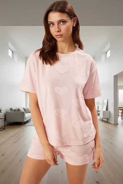PayBuy Women's Heart Patterned Cotton Pajama Set Distinguished Material Trend Design