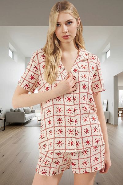 PayBuy Women's Comfortable Viscose Pajamas Set Color Shally Woven Summer Elegant Design