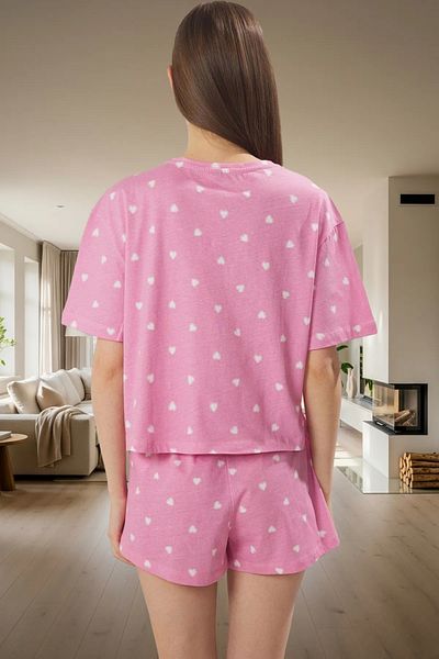 PayBuy Women's Heart Patterned Cotton Pajamas Set Comfortable Home Wear Set Stylish Appearance High Quality