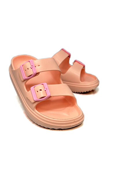 Moda Anna Διπλή πόρπη Ελαφρύ Eva Summer Beach Slippers Παντόφλες πισίνας Παντόφλες νιπτήρα Παντόφλες σε σκόνη ροζ