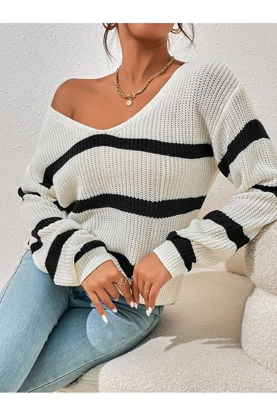 tofan Trico Pullover with Stripes Details