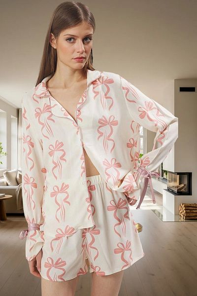 PayBuy Women's Viscose Pajama Set with Shorts Tie-Up Comfortable Distinguished Material Quality Craftsmanship