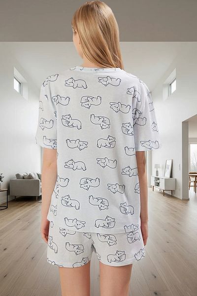 PayBuy Women's Cat Cotton Short Sleeve Pajamas Set Professional Appearance Carefully Selected Modern Style