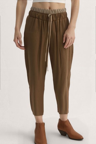 Vitrin Waist Part Double Color Trousers