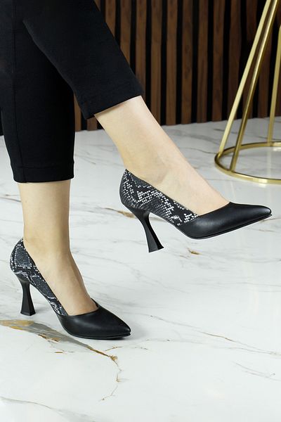 Erkan Saçmacı Pantofi cu toc Luiza Black Snake Goblet