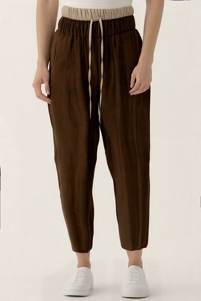 Vitrin Waist Part Double Color Trousers