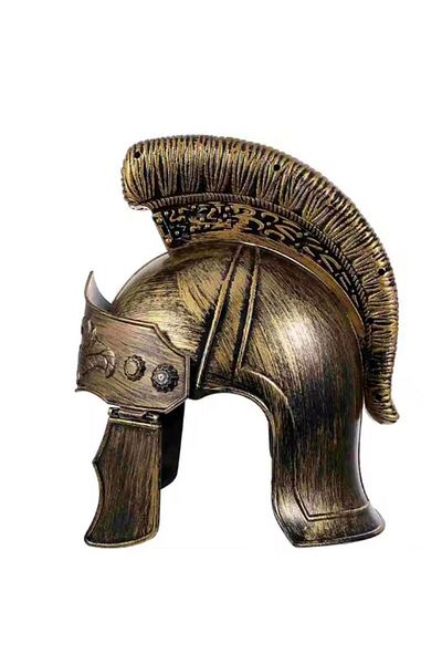 partidolu Halloween Plastic Spartan Roman Military Helmet Κράνος Αντίκα Χρυσό Χρώμα