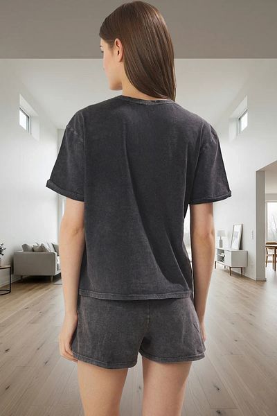 PayBuy Women's Cotton Short Sleeve Crew Neck Pajamas Set Homewear Collection Quality Craftsmanship
