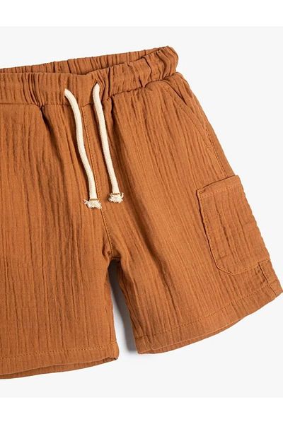 Koton Pocketed and Tied Waist Muslin Shorts