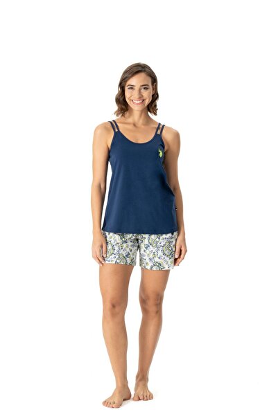 U.S. Polo Assn. 17019 Γυναικείο σετ σορτς με κοντομάνικο μπλουζάκι μπλε Navy