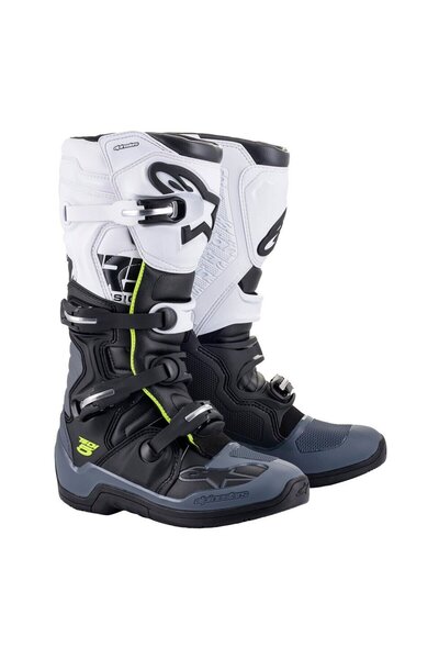 Alpinestars Tech 5 Kros Motosiklet Botu Siyah Gri Beyaz