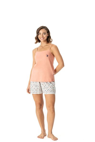 U.S. Polo Assn. 17009 Set de pantaloni scurți pentru femei, cu curea de somon
