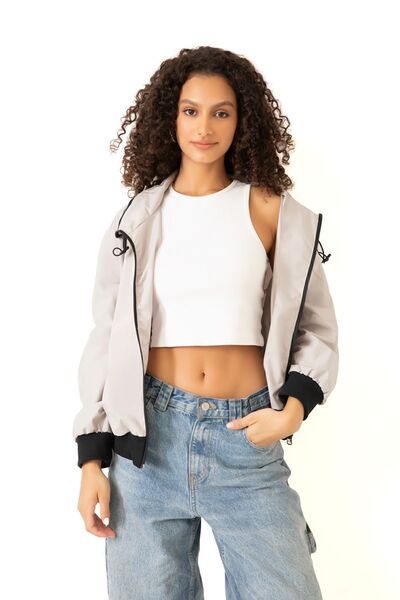 Royalside Спортивний жіночий водонепроникний та вітрозахисний оверсайз-кроп-д...