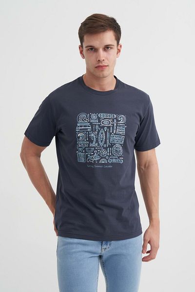 Cazador Crew Neck Regular Fit Cotton Printed T-Shirt