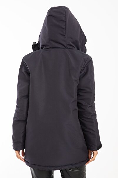 Royalside Спортивний жіночий темно-синій з підкладкою з флісу, водо- та вітронепроникний з капюшоном зимовий спортивний куртка, пальто та парка