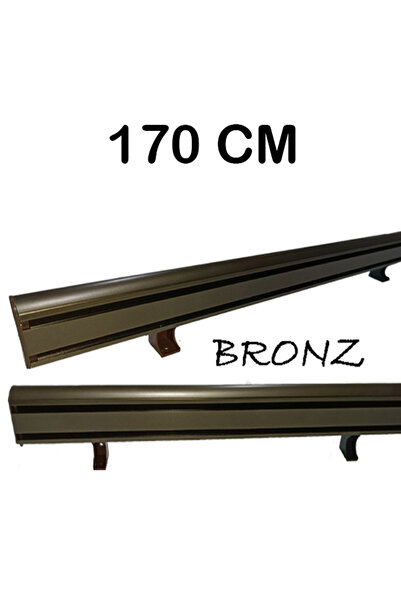 PERDE Mix 170 Cm Bronz Dekoratif Perde Ray Kornişi Alüminyum 2 Kanallı