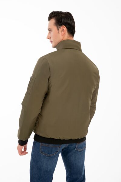 Royalside Ανδρικό παλτό Χακί - γιακάς με τσέπες, φόδρα και αδιάβροχο και αντιανεμικό