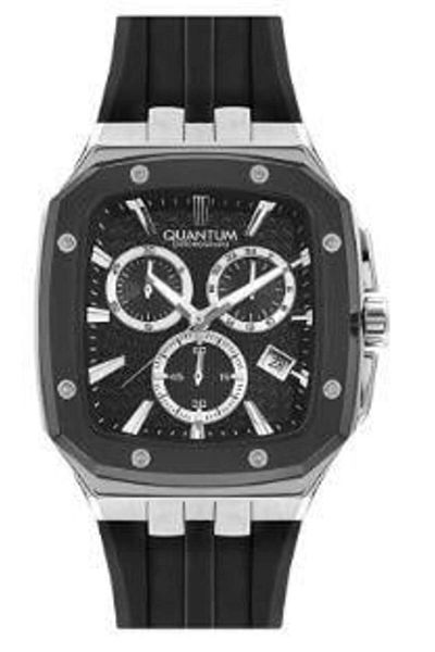 Quantum QUANTUM HNG1033.351 Men Chronograph Display Watch & Silicone Strap Black