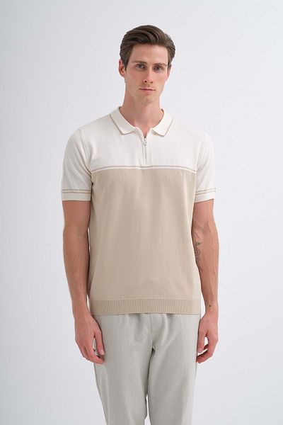 Cazador Τζαζ 3032 Polo Yk. Πλεκτό T-shirt Μπεζ